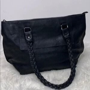 MMS Black Braiden Strap Shoulder Bag